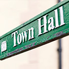 town hall sign