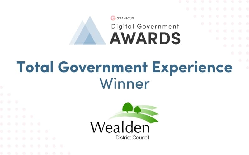Granicus UK Digital Government Award winner, Wealden District Council for the Total government experience award.