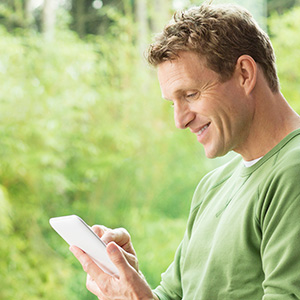 Man outdoors using phone