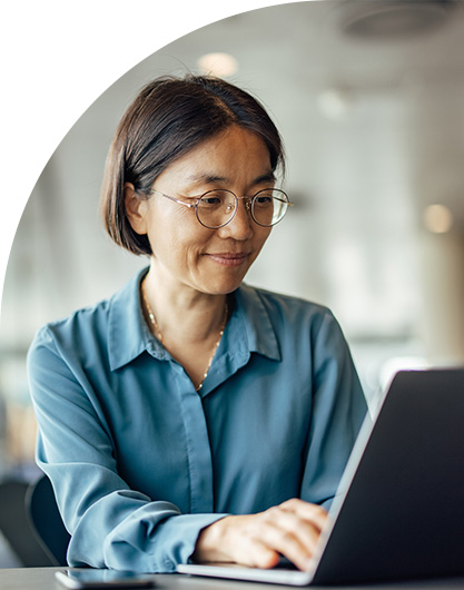 Woman using laptop