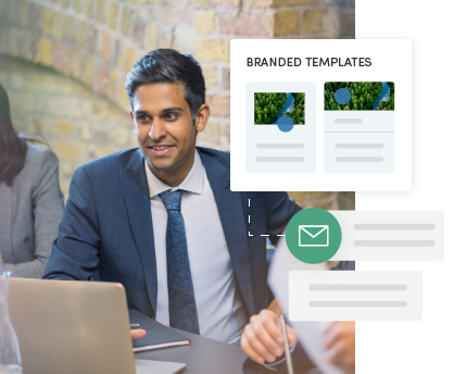 Branded communication template illustrations