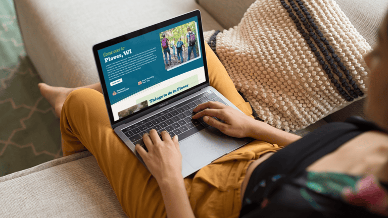 Woman using a laptop