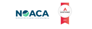 NOACA color logo and Granicus Digital Government Award winner badge