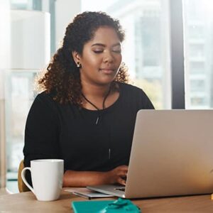 Female federal employee on a laptop