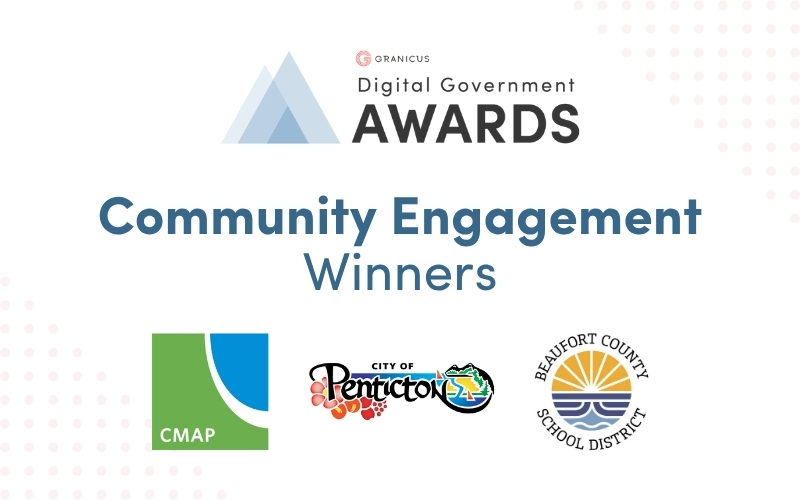 A graphic showing the winner logos for the Community Engagement award winners.