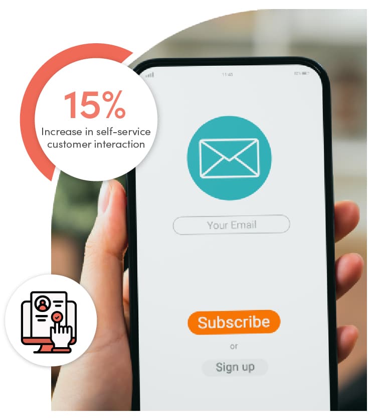 A person holds a smartphone showing a subscription sign‑in screen, illustrating easy digital enrolment for government programs.