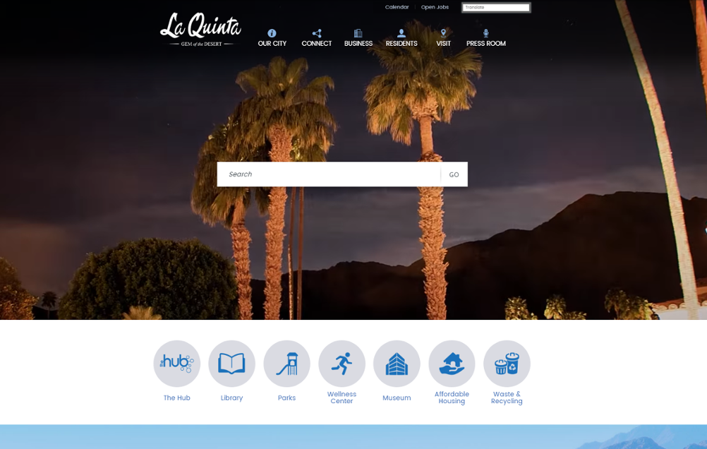 La Quinta, CA homepage 