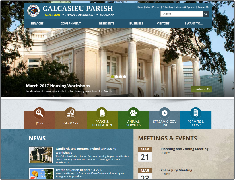 Calcasieu Parish homepage 