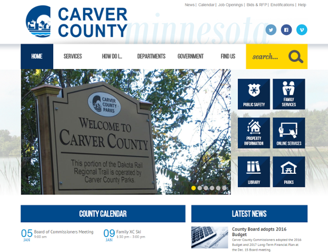 Carver County homepage 