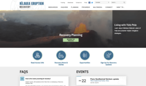 A screenshot of Kilauea VOlcano's website