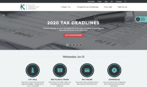 A screenshot of Kansas City, Missouri's website.