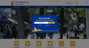 A screenshot of Merced's website