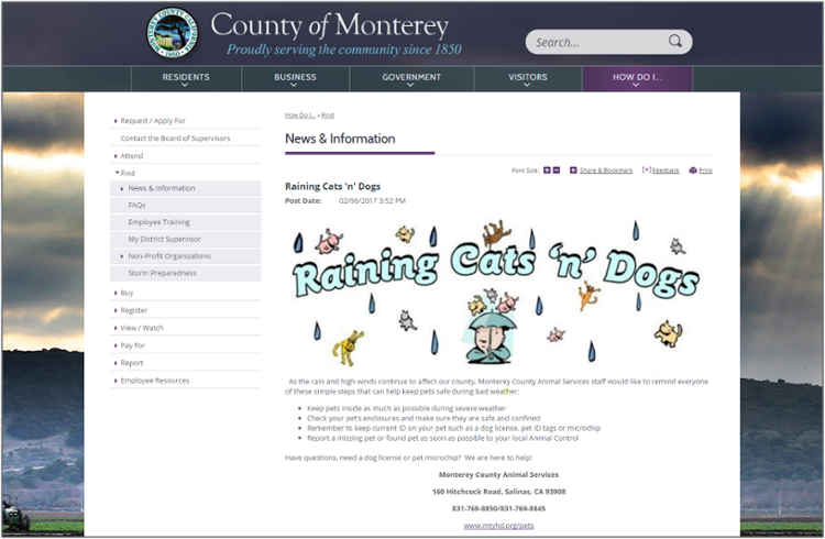 Monterey County - News and Information Page