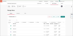 Screenshot of New Manage View