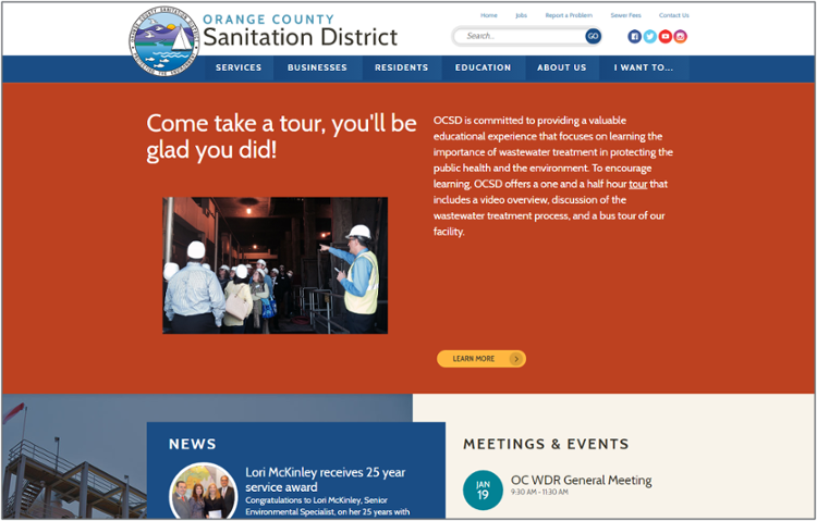 Orange County Sanitation District homepage