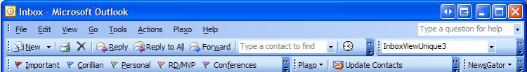 Outlook 2003 toolbar 