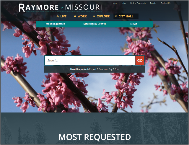 City of Raymore homepage 