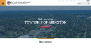 A screenshot of Abington's website