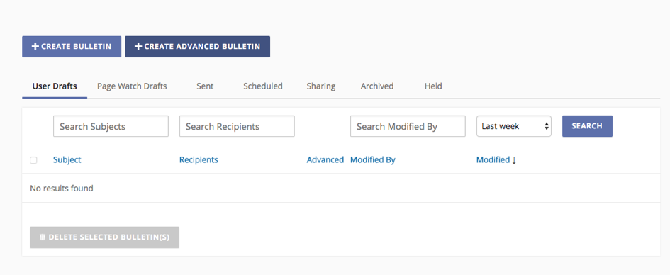 Changes to Advanced Bulletin Editor preview 1