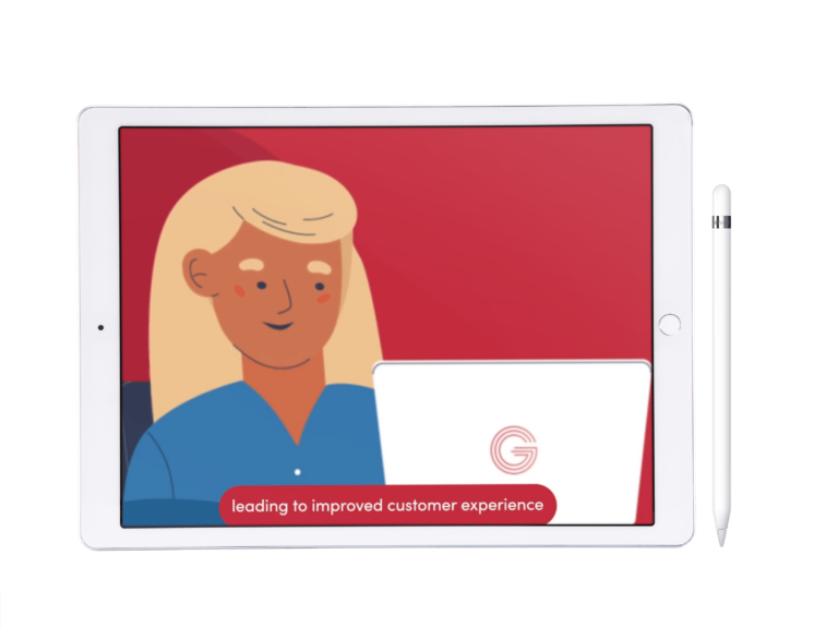 Animated video displayed on an iPad.