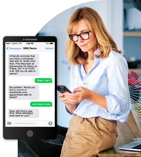 AI-powered two-way text communicating with a citizen, freeing up time for staff.