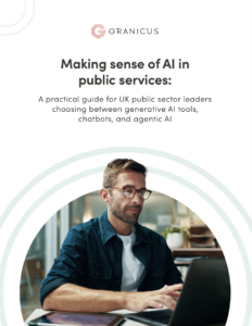 The first page of the Making sense of AI in public services guide.