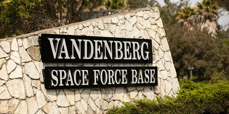 Vandenberg Space Force base entry sign