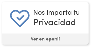 Insignia de ‘Nos importa tu privacidad’ con enlace al centro de privacidad de Granicus en Openli.