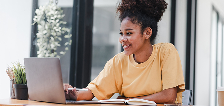 Woman watching digital transformation series